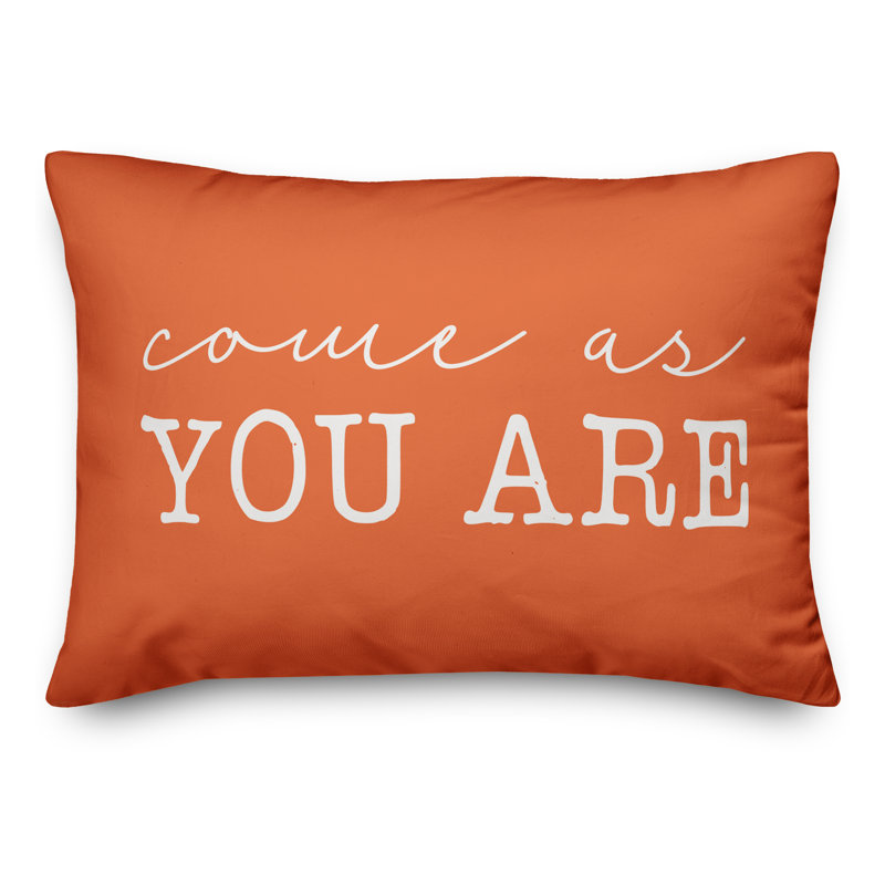 Textual Outdoor Throw Pillow, Orange
