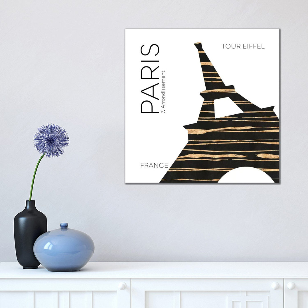 Urban Art Paris Eiffel Tower by Melanie Viola - Print on Canvas