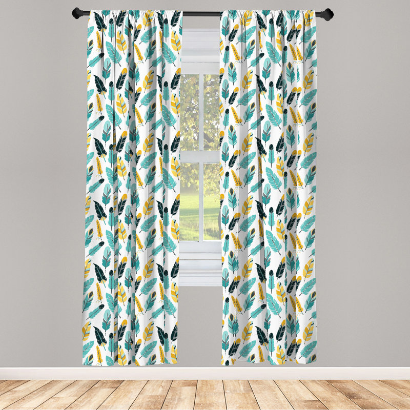 Feather Semi-Sheer Rod Pocket Curtain Panels, 28" x 63"