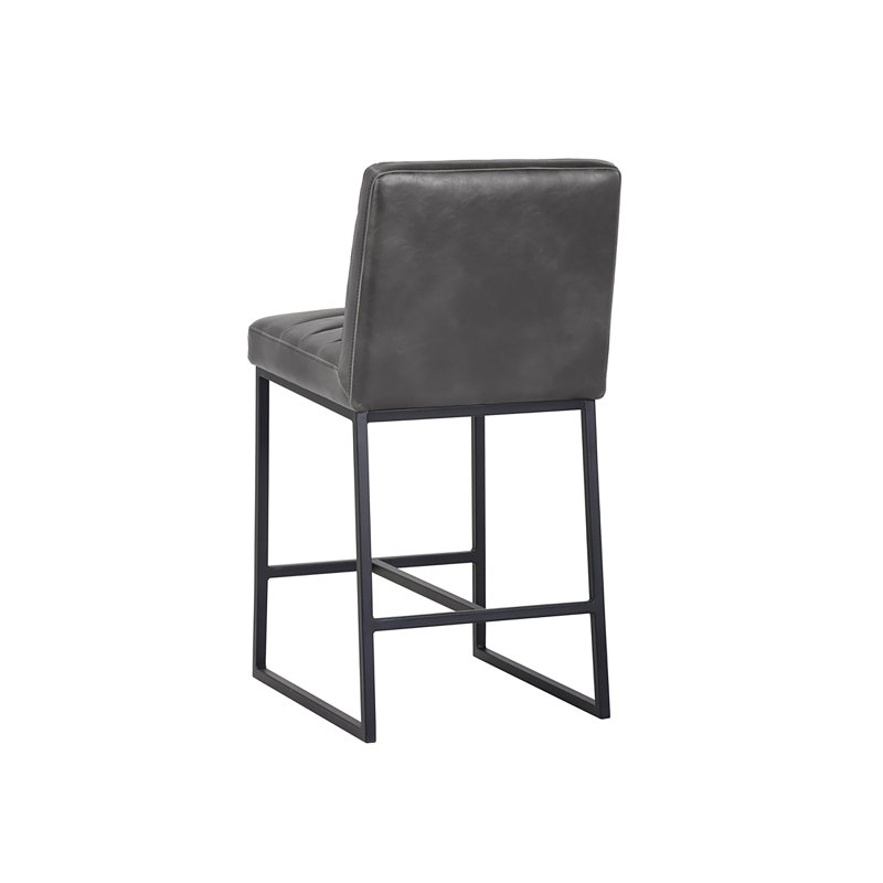 Spyros Upholstered Bar Stool, Gray, Counter Stool (26" Seat Height)