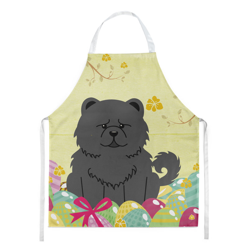 Tablier œufs de pâques, Jaune / noir, Chow-chow