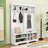 Hall Tree with Bench, Hooks, Shoe Cubbies and Upper Storage Shelves, Anti-Tip Safety Design-41164274