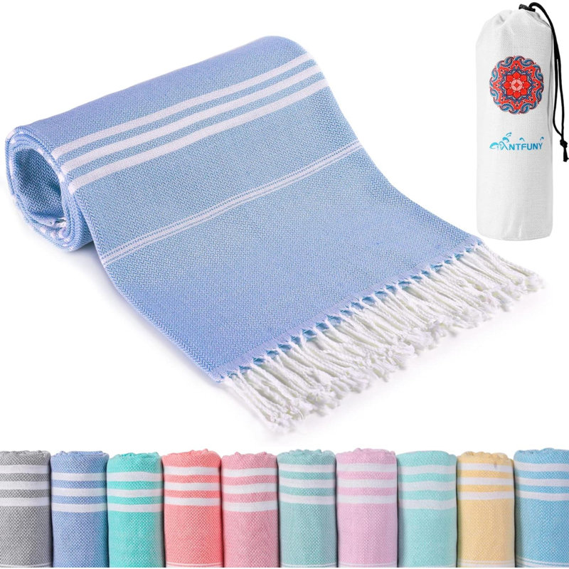 Cotton Blend Beach Towel, Blue