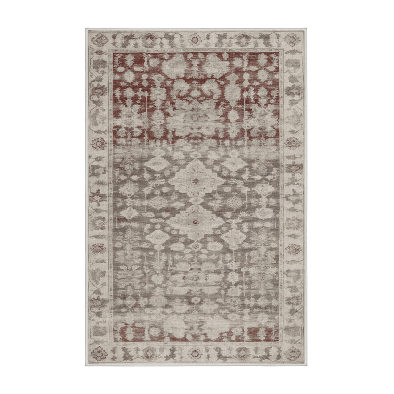 Machine Washable Overdyed Beige Area Rug, Rectangle 7' x 9'
