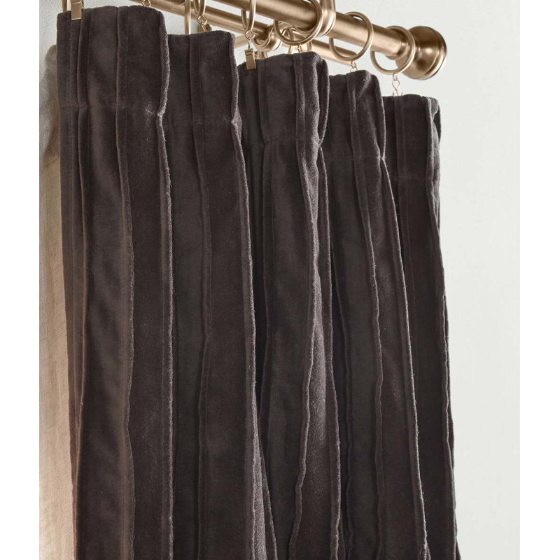 Rideau simple en coton Decala, Anthracite, l 50 po x L 120 po