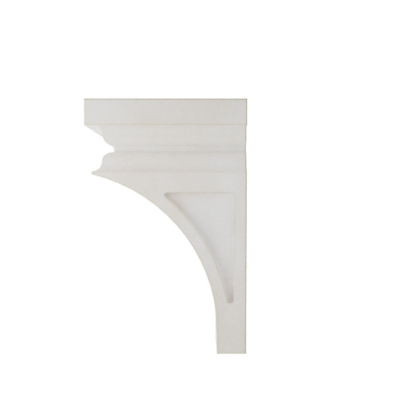 Corbel décoration rétro en bois Nevio, H 14 po x l 7 po x P 7,75 po, Blanc craie cendré