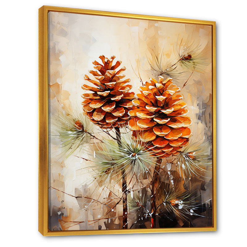 Épinette, pin, forêt, art mural, Cadre flottant doré, H 40 po x l 30 po x P 1,5 po