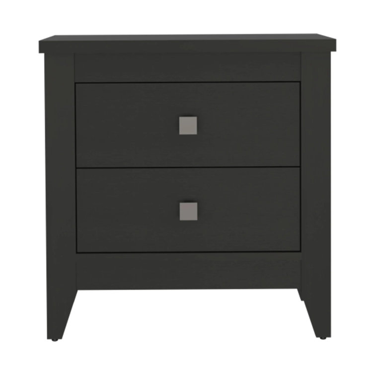 Breeze Four-Legged Modern Bedroom Nightstand, with Two Drawers