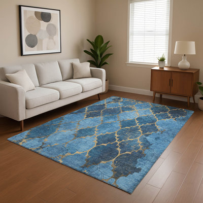 Premium Machine Washable Otte AMF1784 Damask Rug