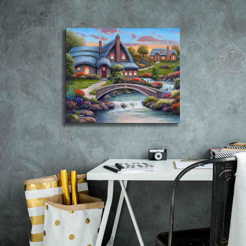 «Stone Bridge Cottage» par John Zaccheo, H 20 po x l 24 po x P 0,75 po