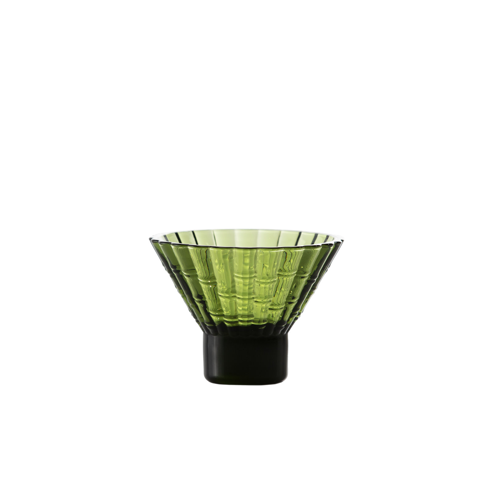 Ribbed Martini Glass, Palm Green
