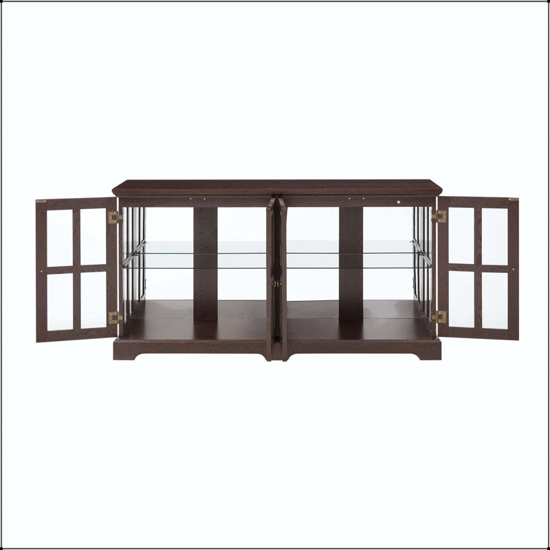 Vitrine 4 lumières DEL avec tablettes réglables et éclairage Bluetooth cerise, Dark Oak
