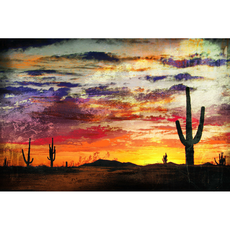 Desert Sunset - peinture sur toile tendue, H 20 po x l 30 po