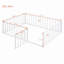 Structure de lit en métal avec clôture et porte-256882297-256882296
