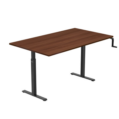 Bureau debout à manivelle avec plateau de table 55 po - Base noire
