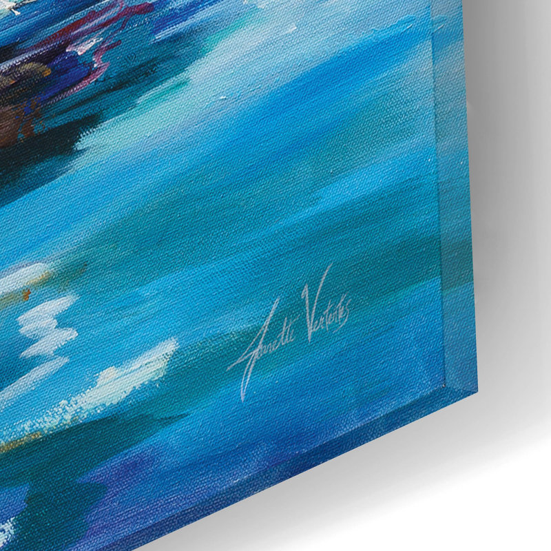 «Heading To The Show» par Jeanette Vertentes, art mural en verre acrylique, H 12 po x l 16 po x P 0,13 po