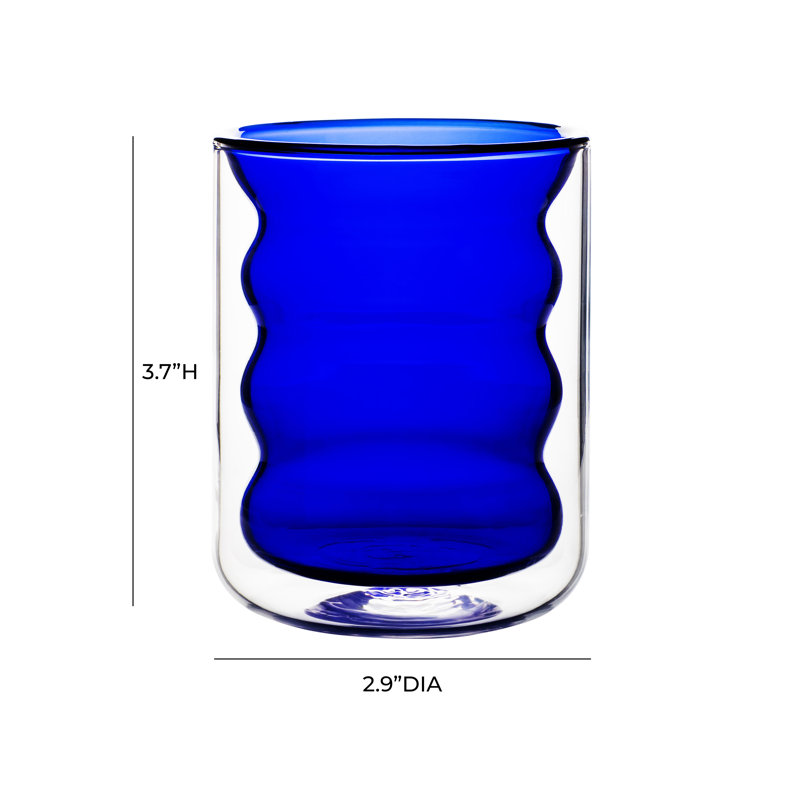 Vigo Blue Glass Water and Juice Drinking Set of 4