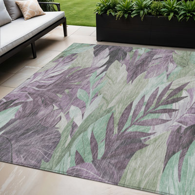 Tapis lavable et lilas d'intérieur et d'extérieur 5 pi x 8 pi lavande