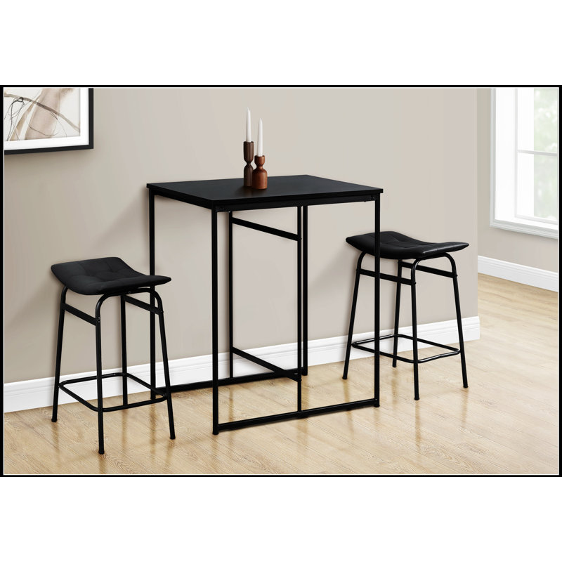 Modern Counter Height Dining Table, 32-Inch Rectangular, Compact Design for Small Spaces, Durable Laminate Top and Metal Frame.
