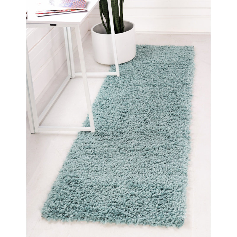 Tapis turquoise Wentworth, Tapis de couloir 2 pi 7 po x 16 pi 5 po