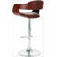 Tabouret de bar contemporain pivotant réglable avec siège et dossier rembourrés, parfait pour le confort et le style de toute cuisine ou bar moderne.