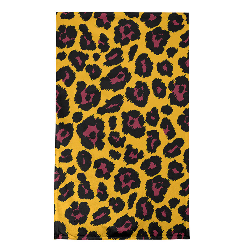 Tea Towel Kitchen Towel, Polyester, Yellow/Black/Red