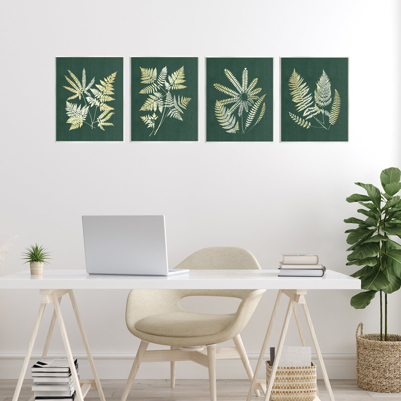 Luminous Fern Leaves Wall Plaque, design by JJ Design House LLC