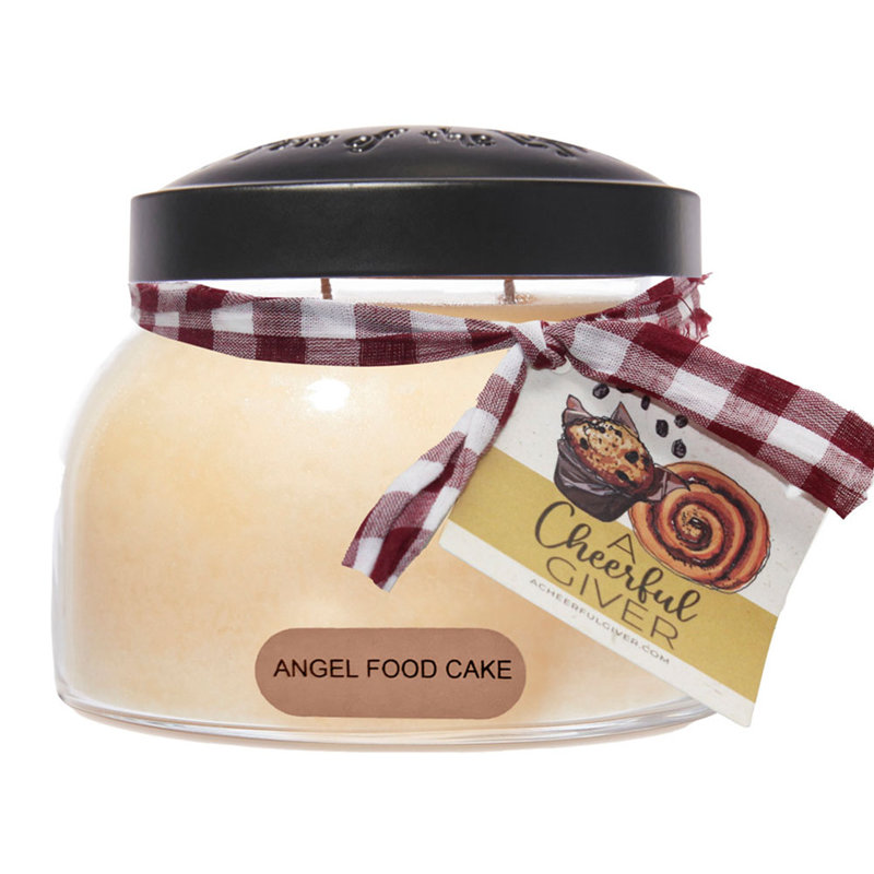 Angel Food Cake Scented Jar Candle with Black Lid