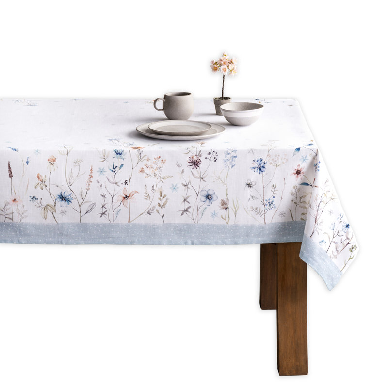 Maison d'Hermine Ice Florals 100% Cotton Tablecloth - 60" x 90", 90" x 60"