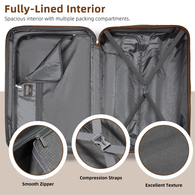 Ensemble de 6 valises avec sacs de voyage, Black/Brown