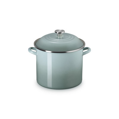 Le Creuset Enamel On Steel Classic Round Stockpot, 12 Qt. - Sea Salt