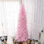 Arbre artificiel rose de 8 pi avec 1168 pointes, base, branches faciles à assembler, haut et mince, profil rapide