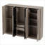 Commodes et amp; Garde-robes: garde-robe de rangement moderne à 6 portes avec tiroirs, blanc / noir + naturel | Noir + naturel | Panneau de particules et panneau de fibres à densité moyenne