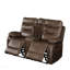 Ensemble de salon inclinable 3 pièces en cuir et gel brun