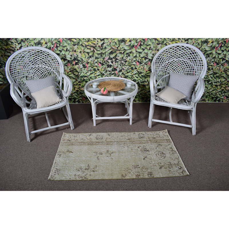 Classic Turkish Door Mat with Elegant Floral Pattern Offering Rustic Luxurious Charm