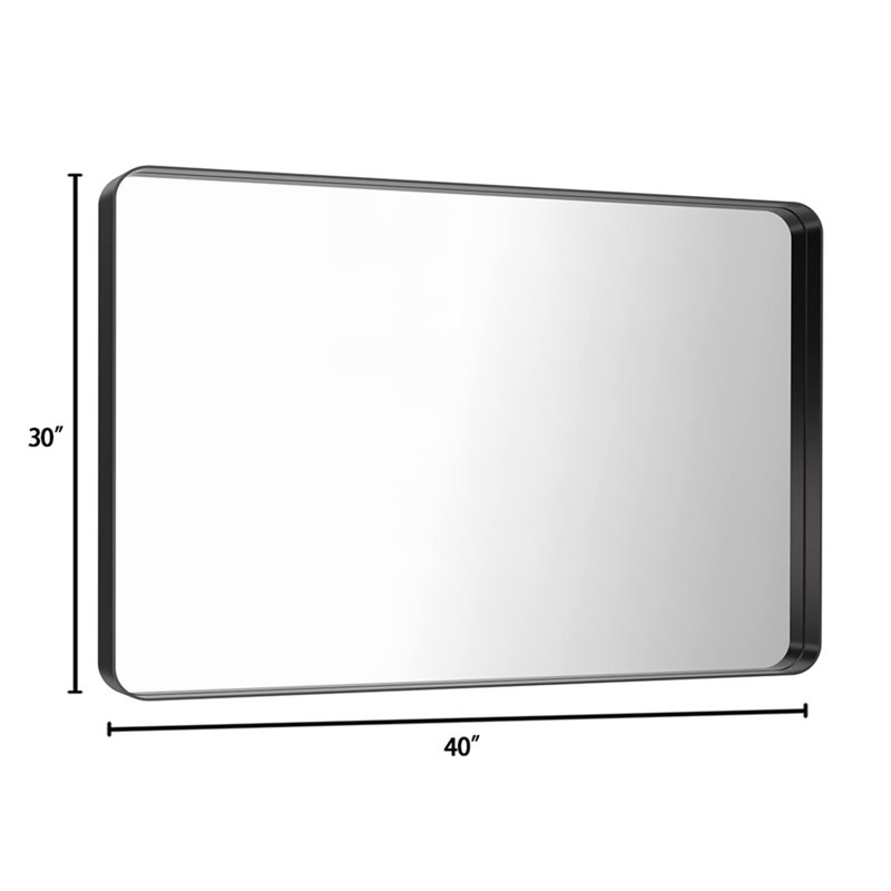 Miroir de salle de bain Corvetta, Nickel brossé, 32" x 24"