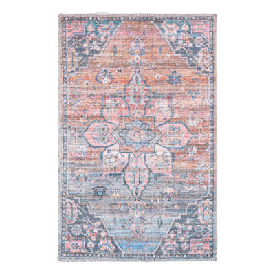 Tapis oriental rose / bleu Gwin