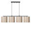 Lustre moderne avec hauteur réglable, structure en métal, 47,2 po x 9,8 po | 4 x douilles E27 (40 W maximum) | Élégant bouchon en tissu, 7,9 po de diamètre, 8,7 po de hauteur | Parfait pour les décorations glamour et scandinaves | Comprend les instr-758219791