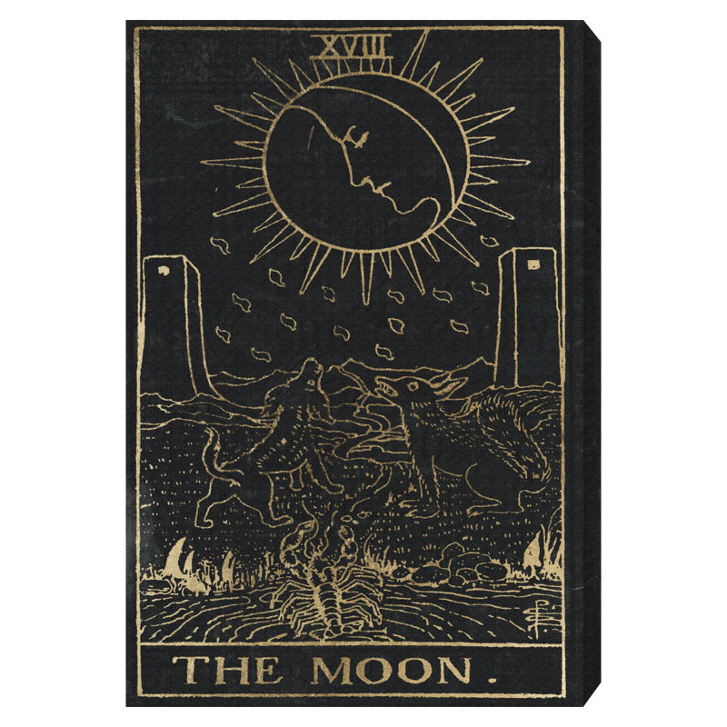 Tarot de lune - impression sur toile tendue, H 45 po x l 30 po