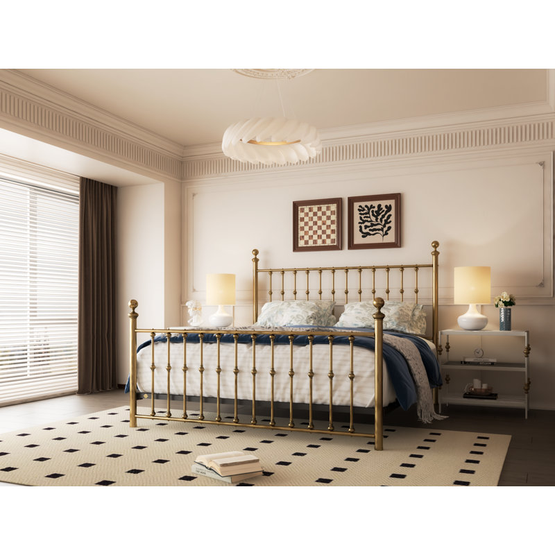 104 Palisade Bed | Complete Standard, King, Aged Brass Lacquered