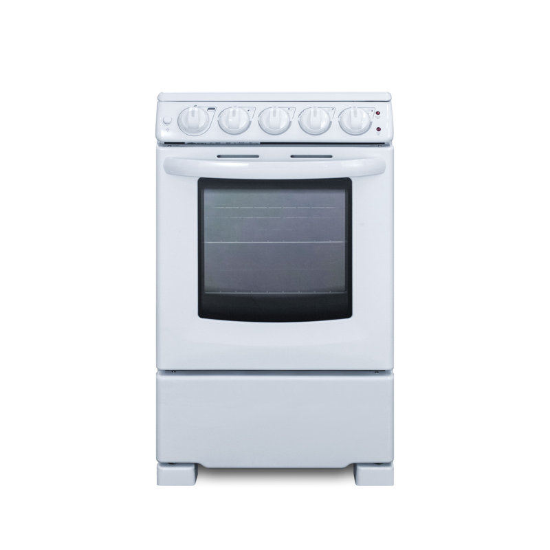 Summit Appliance 20" 2.3 Cubic Feet Electric Free Standing Range with Radiant Cooktop, White