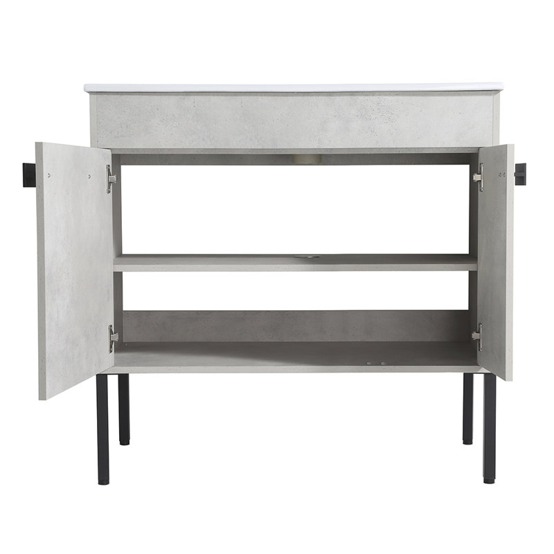 Base de meuble-lavabo simple Keshera 35,25 seulement, Gris ciment