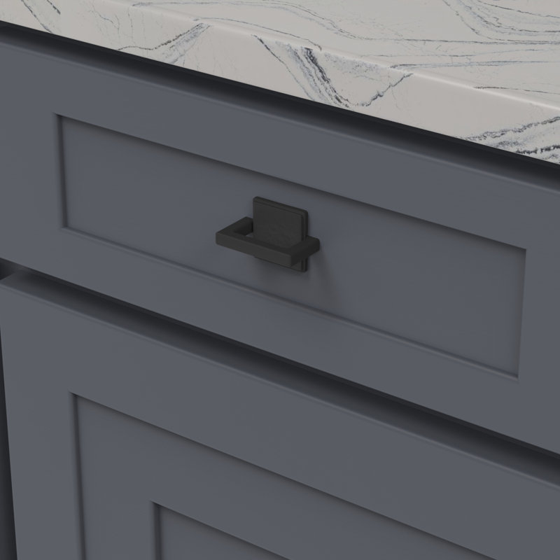 Bijou Ember Collection Handle Pull - Contemporary Hardware for Drawers & Cabinets, 1", Matte Black