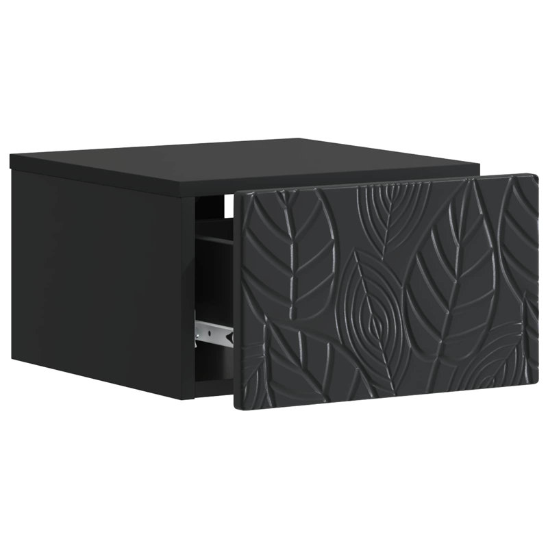 Composite Bedside Table, Black