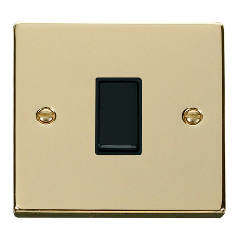 Polished Brass 10A 1 Gang 2 Way Light Switch