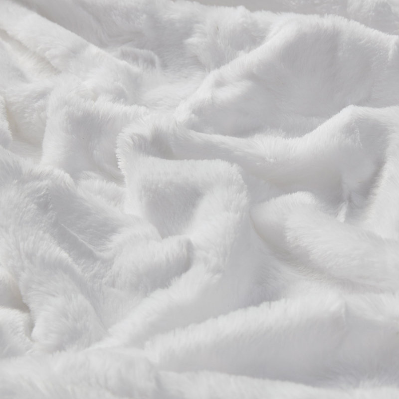 Jeté en fausse fourrure surdimensionné, Blanc