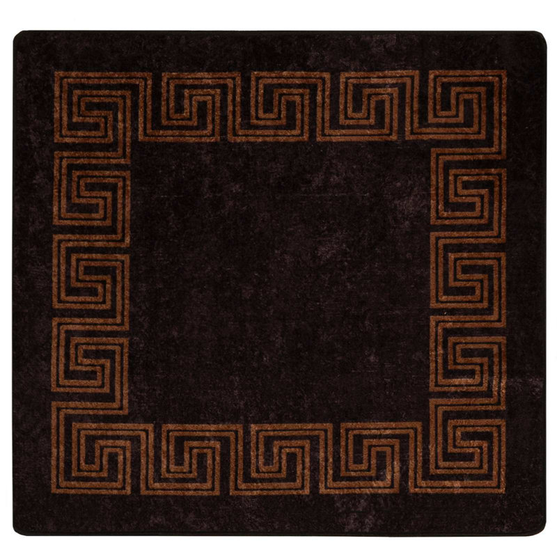 Area Rug, Black, Square 100cm