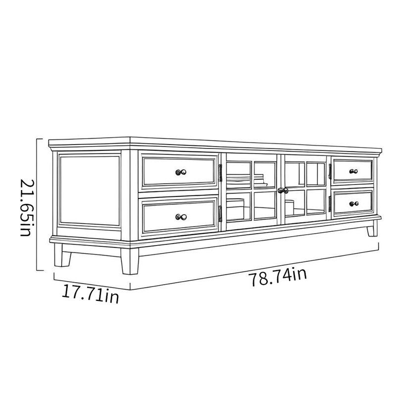 Rural classic solid wood TV stand