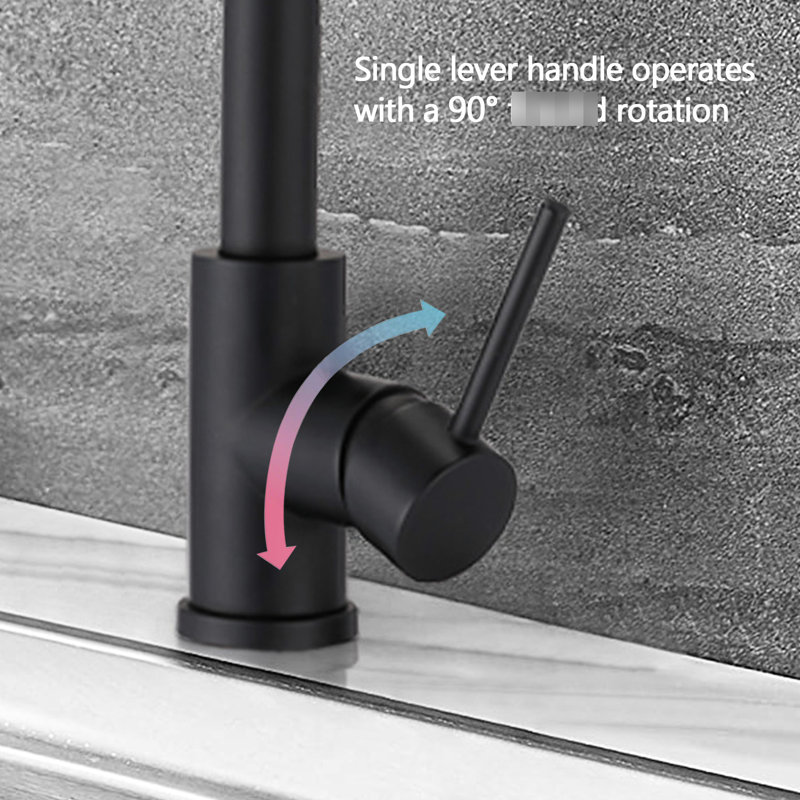 Matte Black Pull Down Kitchen Faucet With Stainless Steel Construction, Soap Dispenser, Scratch & Rust , 360 Swivel Spout, 1.8Gpm Flow Spray And Scratchproof Rustproof, Rotatable