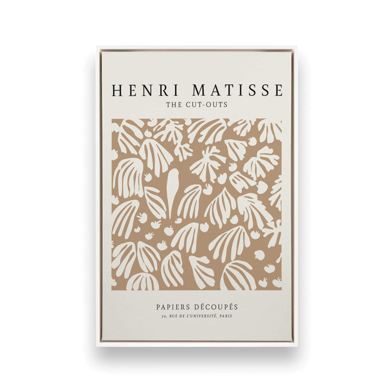 La perruche et la sirène de Matisse, H 18,75 po x l 12,75 po x P 1,75 po, Cadre flottant blanc opaque